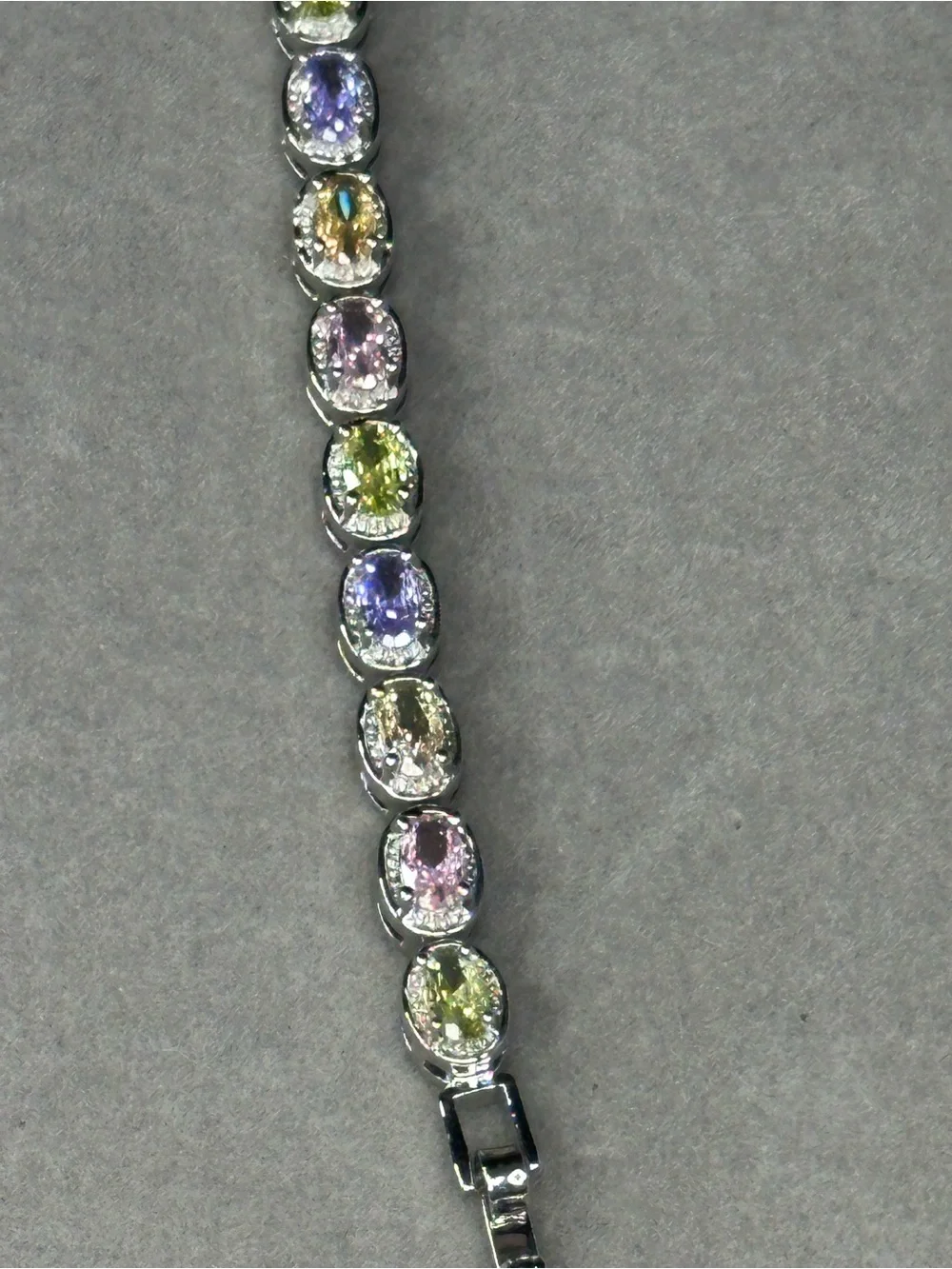 Multi-Color Cubic Zirconia Tennis Bracelet - Silver